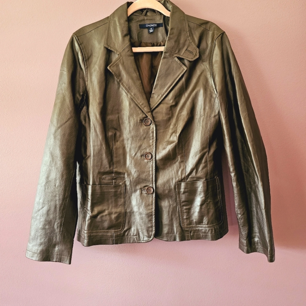 Chadwicks Brown Leather Womens Blazer Jacket